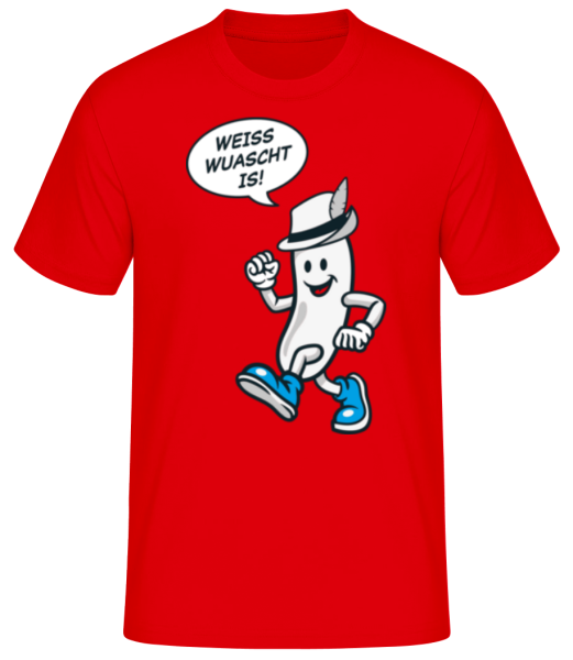 Weißwurst Weiss Wuascht Is - Männer Basic T-Shirt - Rot - Vorne