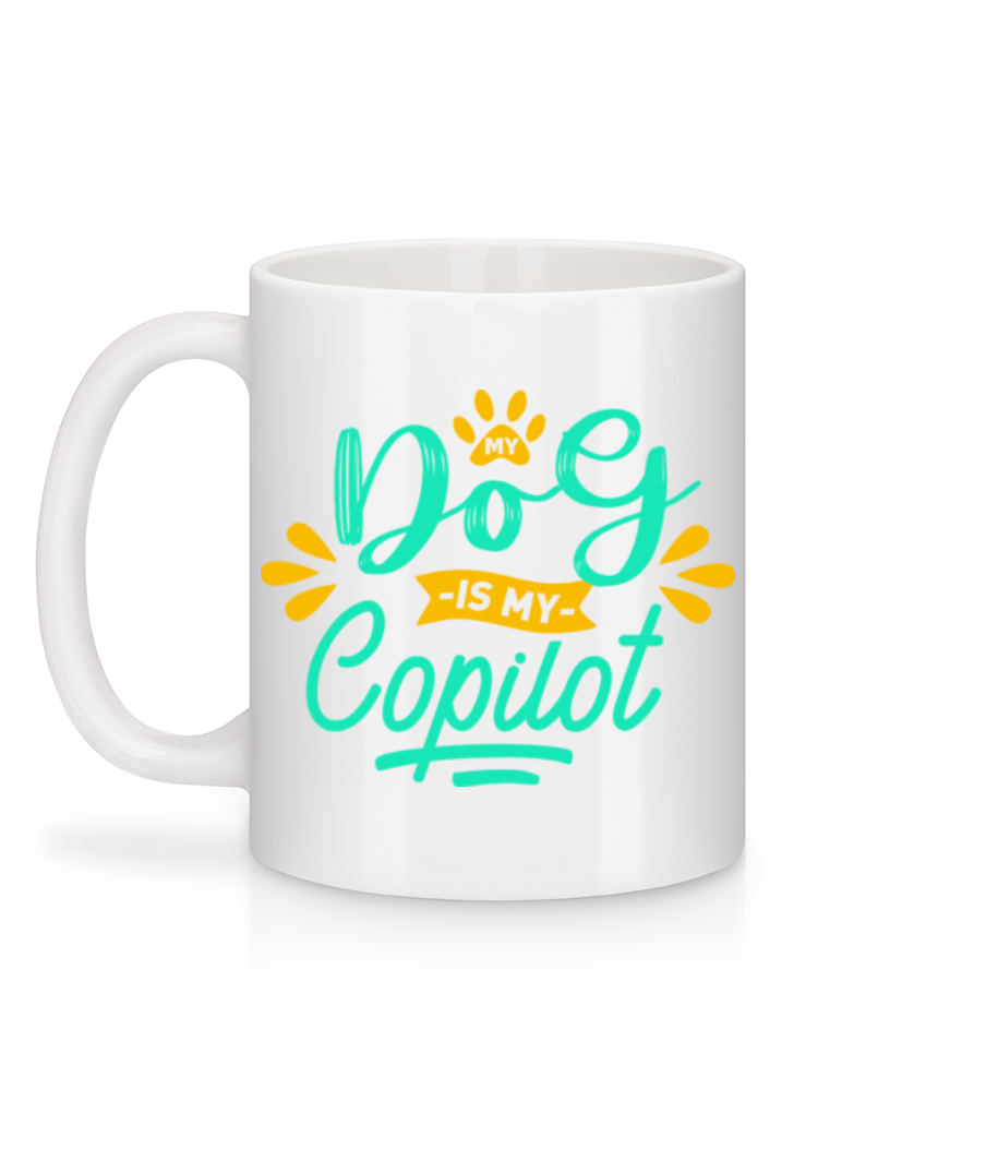Aperçu: My Dog Is My Copilot - Mug en céramique blanc - Blanc - Derrière