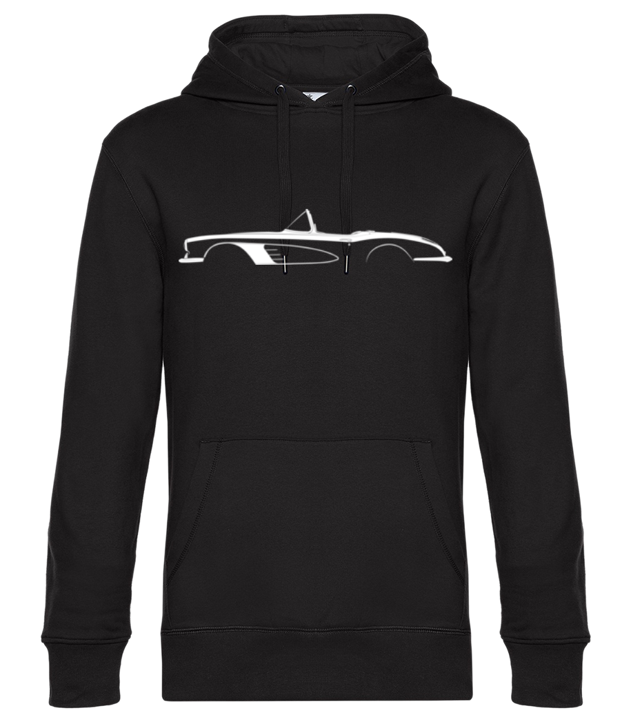 Aperçu: 'Chevrolet Corvette C1 1958' Silhouette - Sweat à capuche premium Unisexe - Noir - Devant