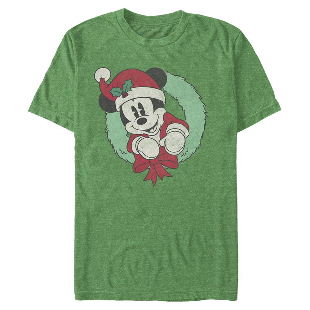 Disney Classics - Mickey Mouse - Mickey Mouse Vintage Mickey Wreath - Christmas - Homme T-shirt