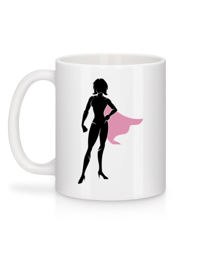 Aperçu: Superwoman Silhouette - Mug en céramique blanc - Blanc - Derrière