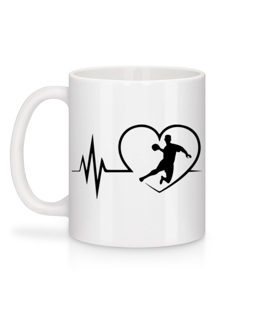 Pulsation Handball - Mug en céramique blanc - Blanc - Derrière