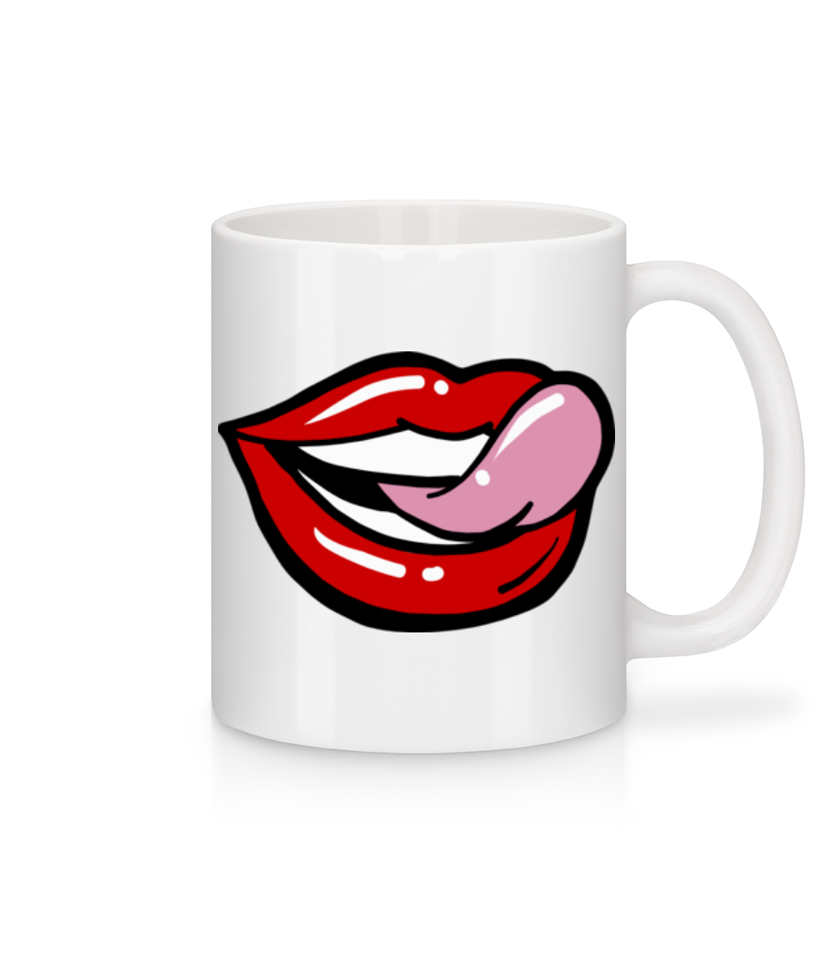 Aperçu: Red Lips - Mug en céramique blanc - Blanc - Devant