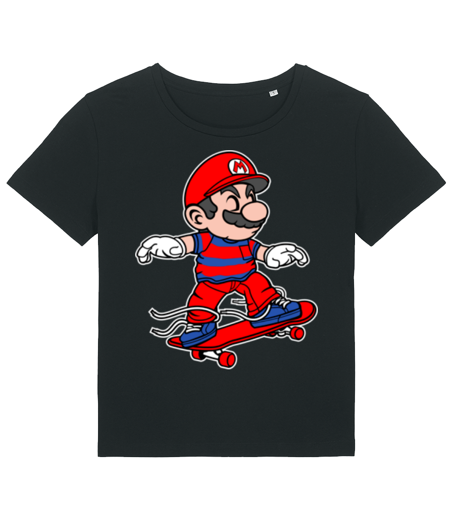 Aperçu: Mario Skateboard - T-shirt bio Femme Stanley Stella 2.0 - Noir - Devant