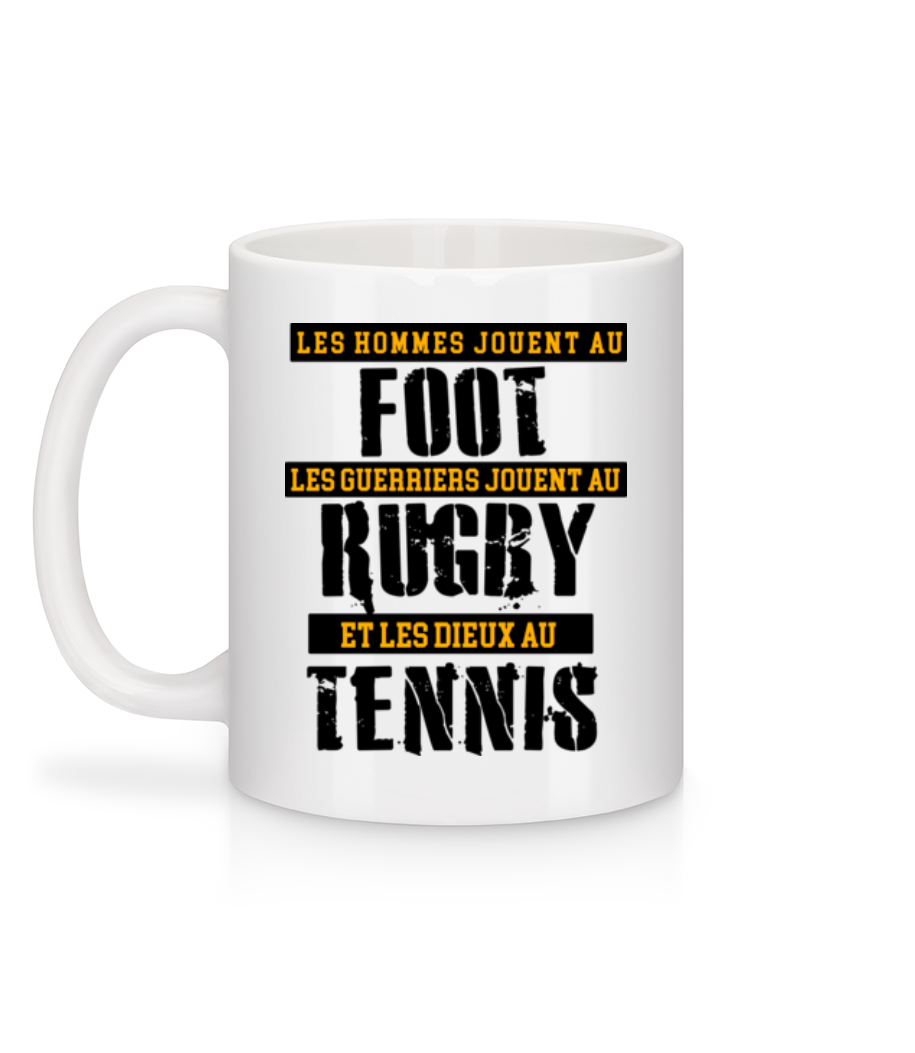 Aperçu: Les Dieux Jouent Au Tennis - Mug en céramique blanc - Blanc - Derrière