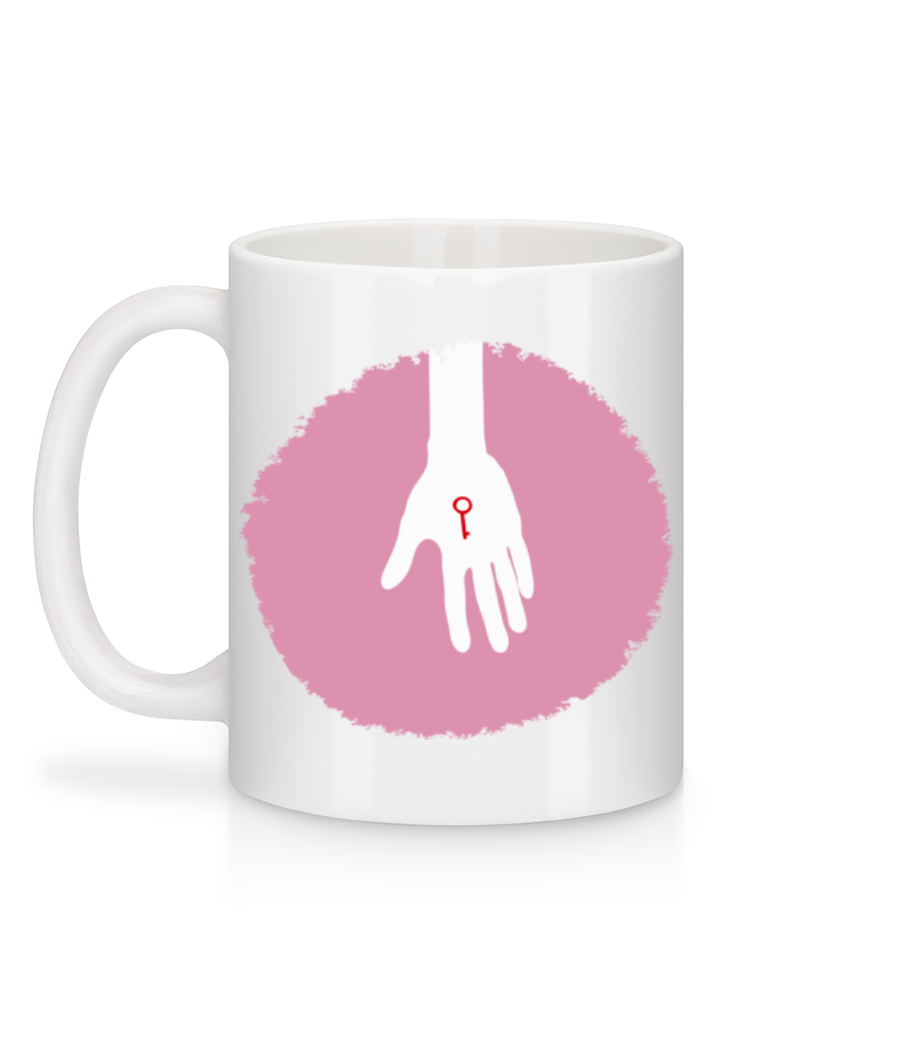 Aperçu: Main Avec Une Clé - Mug en céramique blanc - Blanc - Derrière