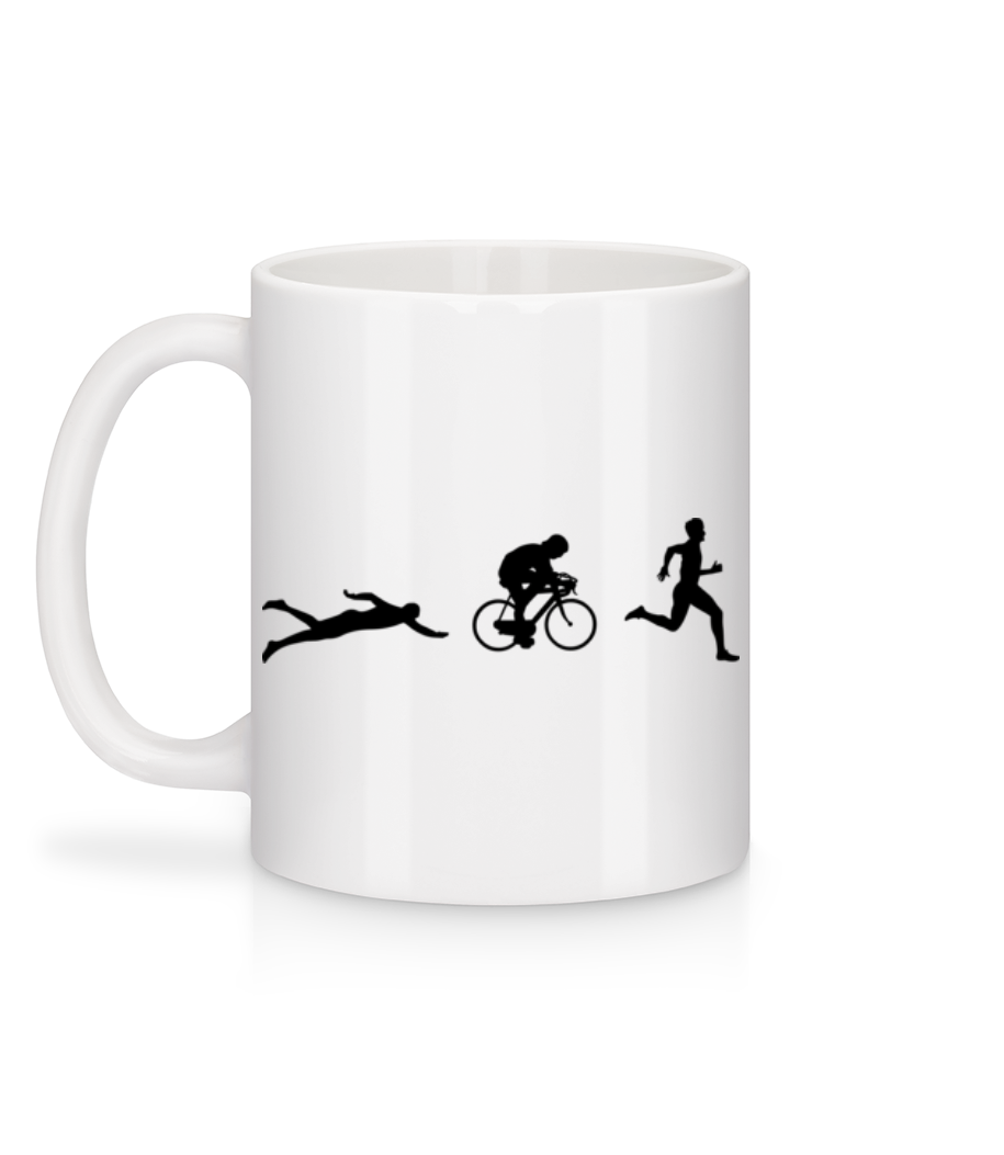 Aperçu: Triathlon - Mug en céramique blanc - Blanc - Derrière