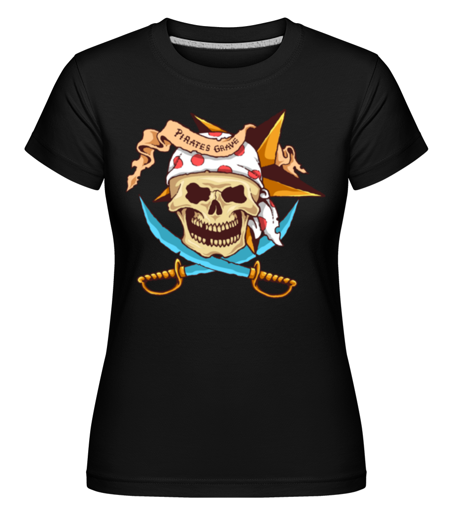 Aperçu: Pirate Grave -  T-shirt Shirtinator femme - Noir - Devant