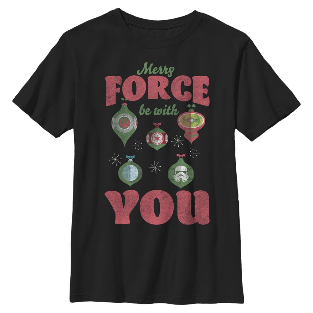 Star Wars - Texte Merry Force - Christmas - Enfant T-shirt