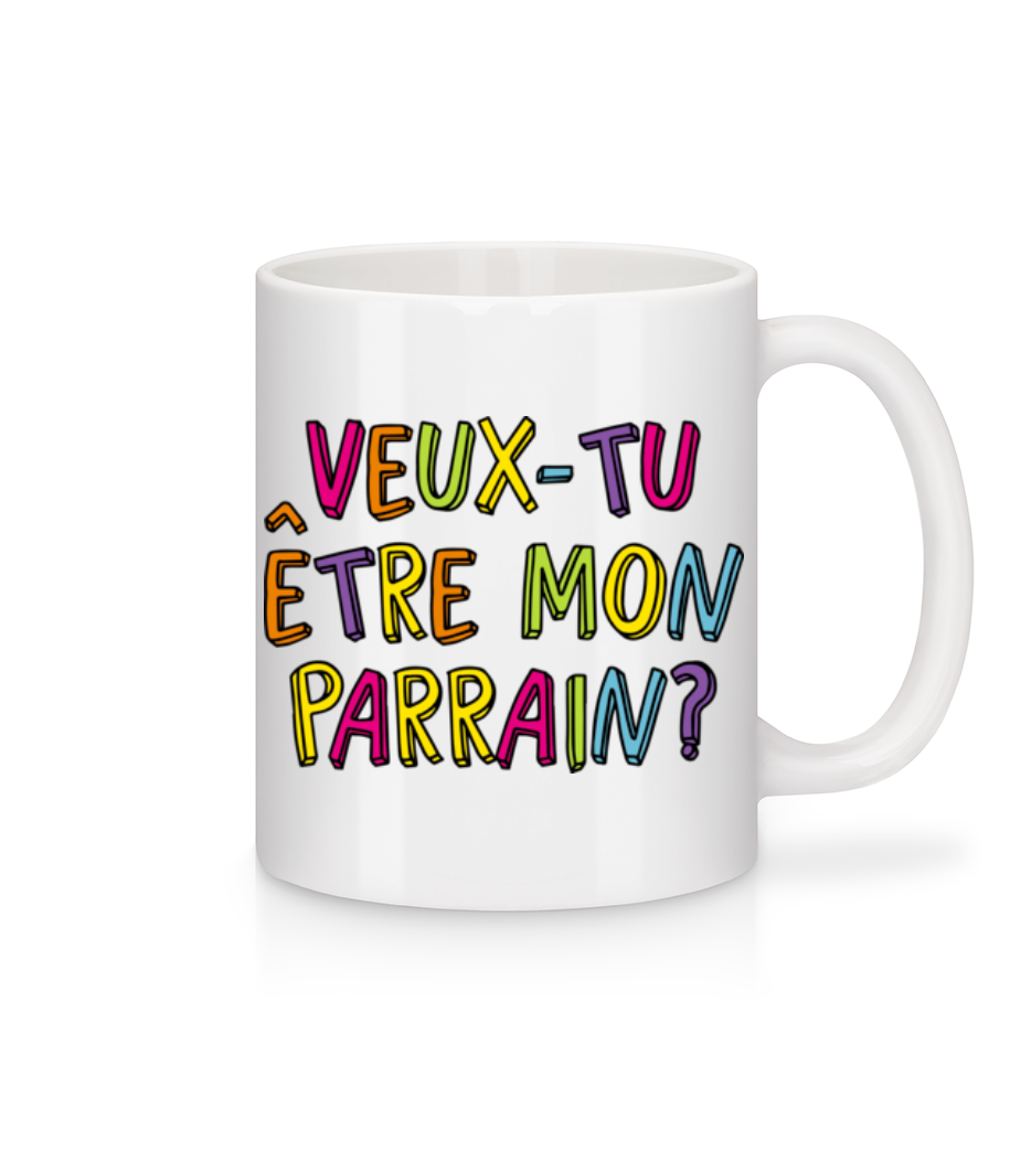 Veux-tu Être Mon Parrain · Mug en céramique blanc