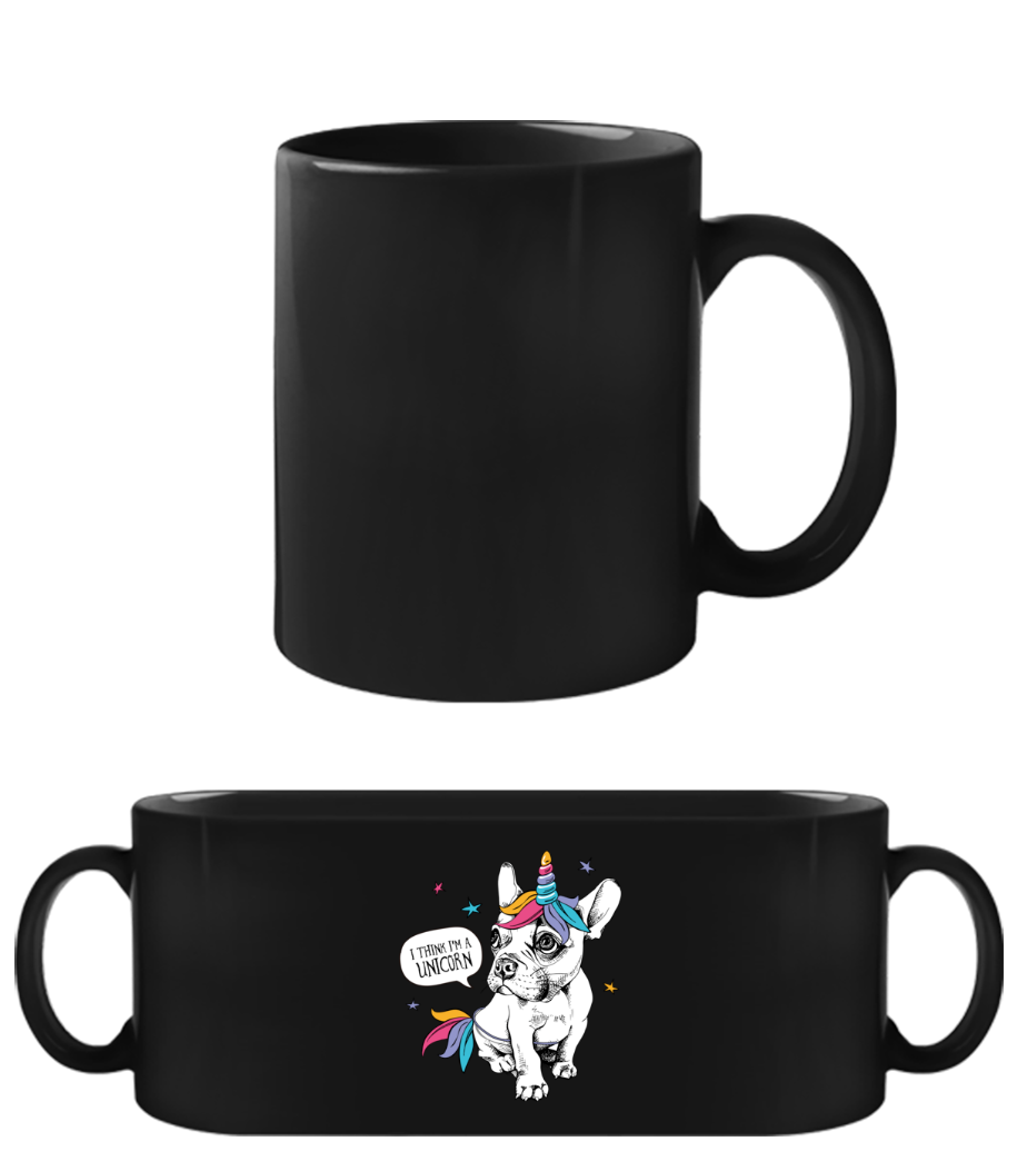 Aperçu: I Am A Unicorn - Tasse Noire - Noir - Devant