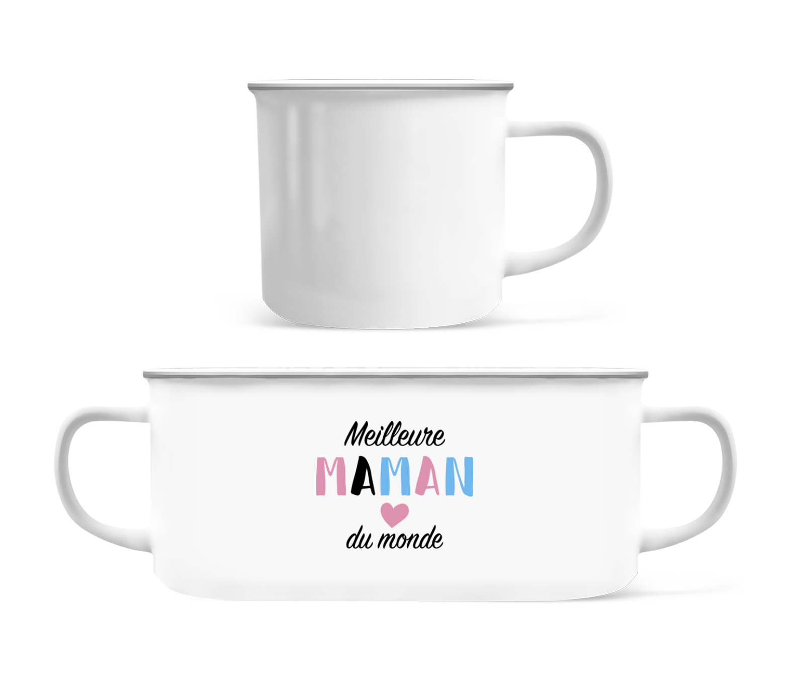 Aperçu: Meilleure Maman - Tasse Émaillée - Blanc - Devant