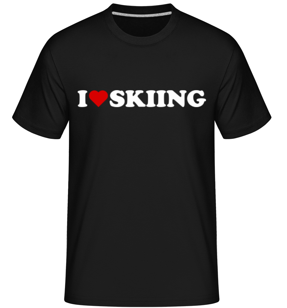Aperçu: I Love Skiing -  T-Shirt Shirtinator homme - Noir - Devant