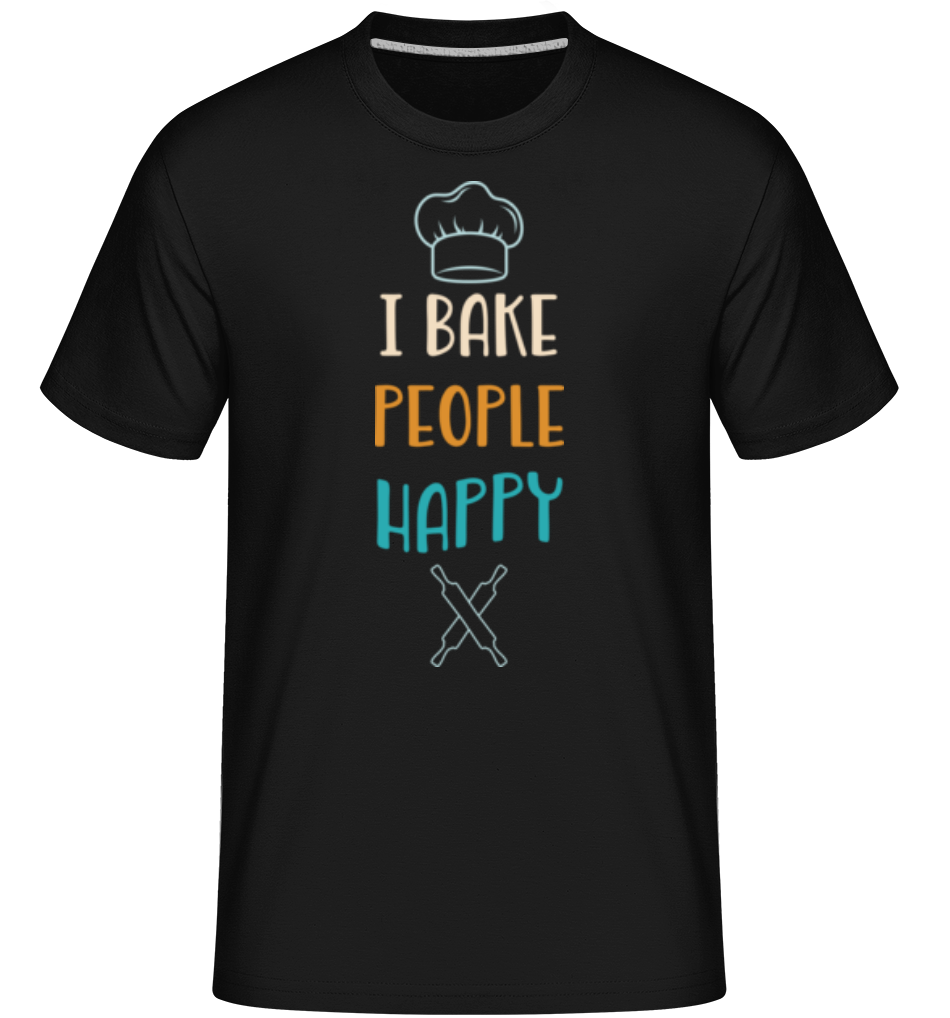 Aperçu: I Bake People Happy -  T-Shirt Shirtinator homme - Noir - Devant