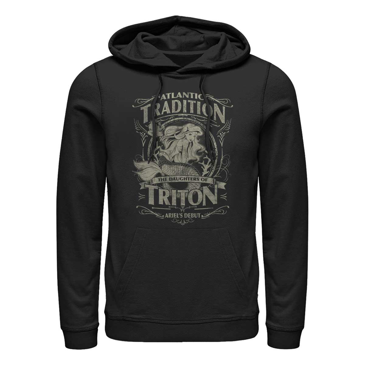 Aperçu: Disney - Ariel La Petite Sirène - Malá mořská víla Atlantic Tradition - Unisex Sweat à capuche - Noir - Devant