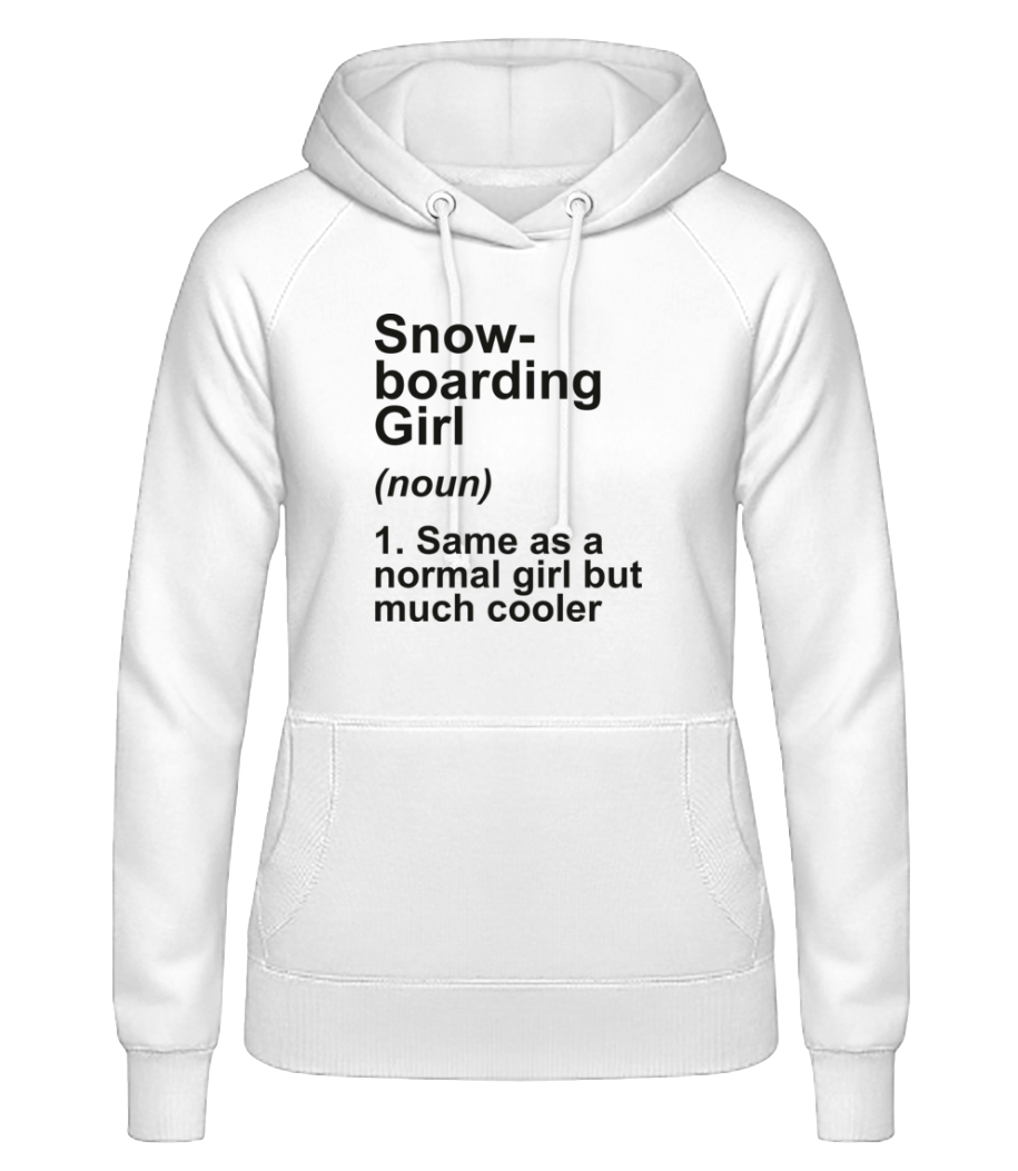 Snowboarding Girl Definition Black · Sweat à capuche basique pour femme