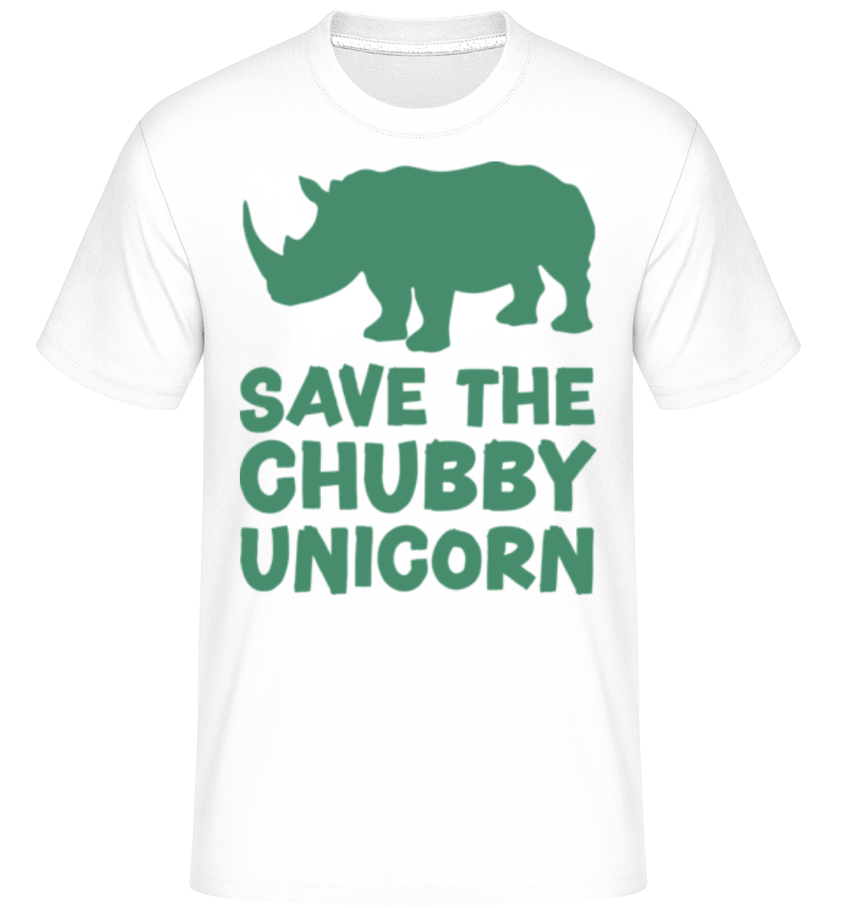 Aperçu: Save The Chubby Unicorn -  T-Shirt Shirtinator homme - Blanc - Devant