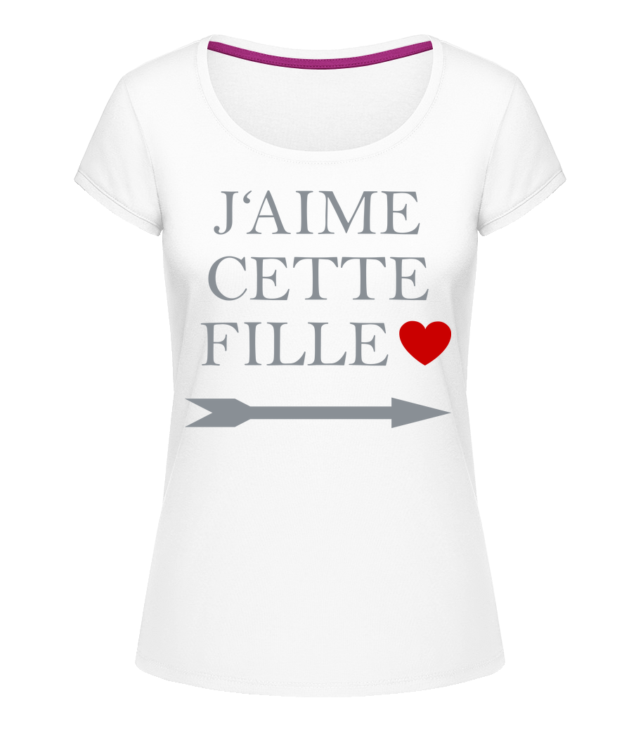 J'Aime Cette Fille · T-shirt col en U Femme
