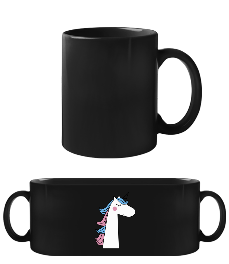 Putziges Einhorn · Schwarze Tasse