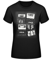 Old Cassettes - Women's Basic T-Shirt - Black - Front Old Cassettes - Women's Basic T-Shirt - Black - Front