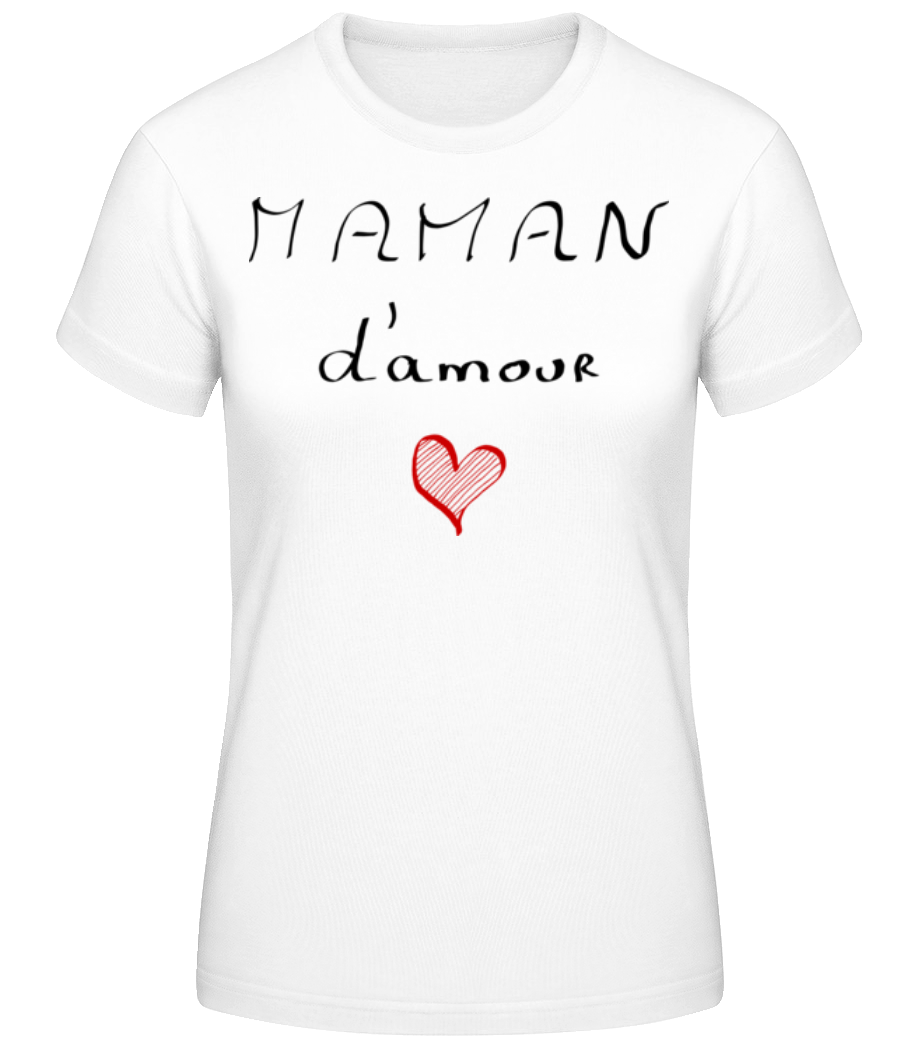 Maman D'Amour - T-shirt standard Femme - Blanc - Devant