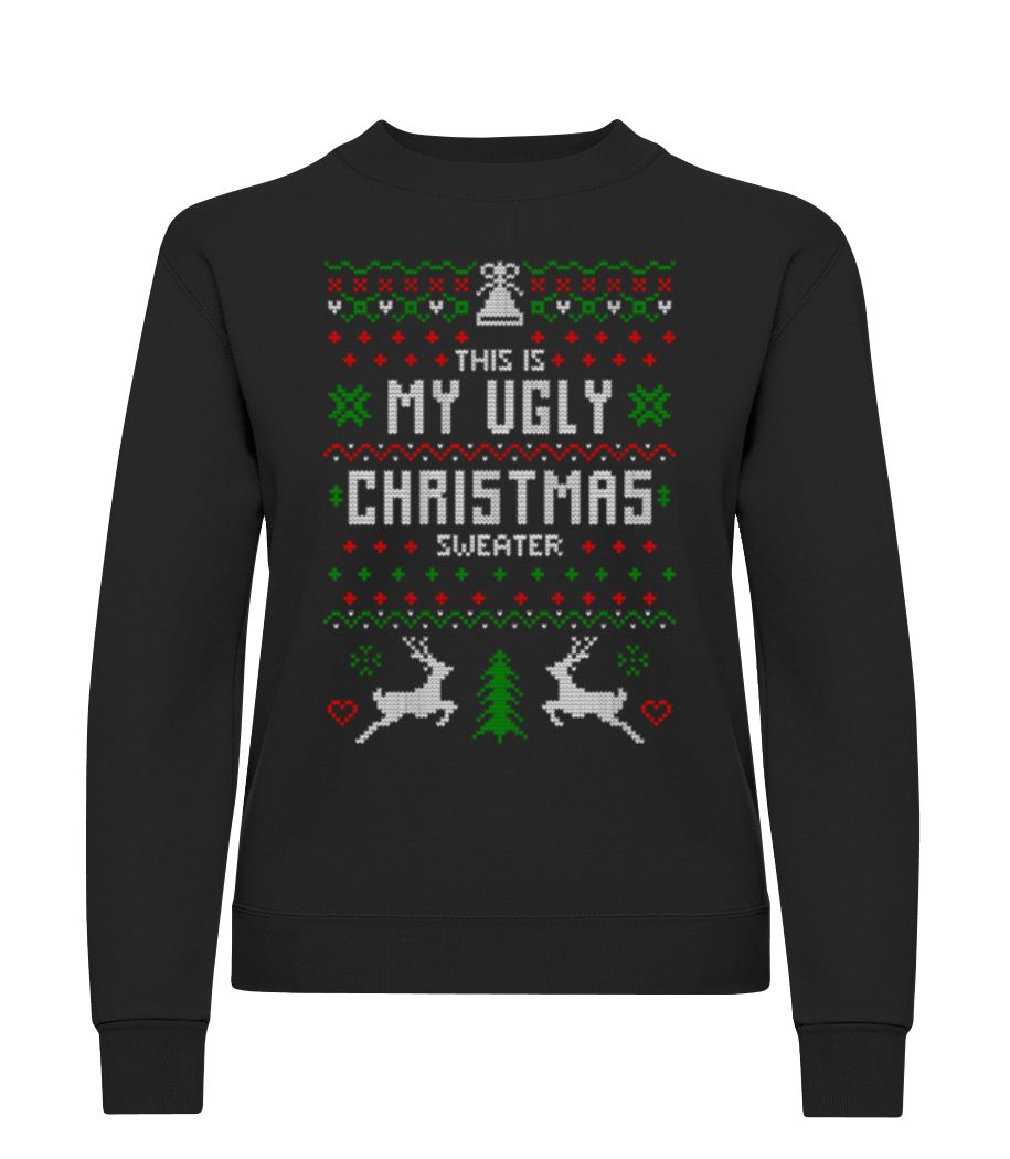 Vorschau: This Is My Ugly Christmas Sweater - Frauen Pullover - Schwarz - Vorne