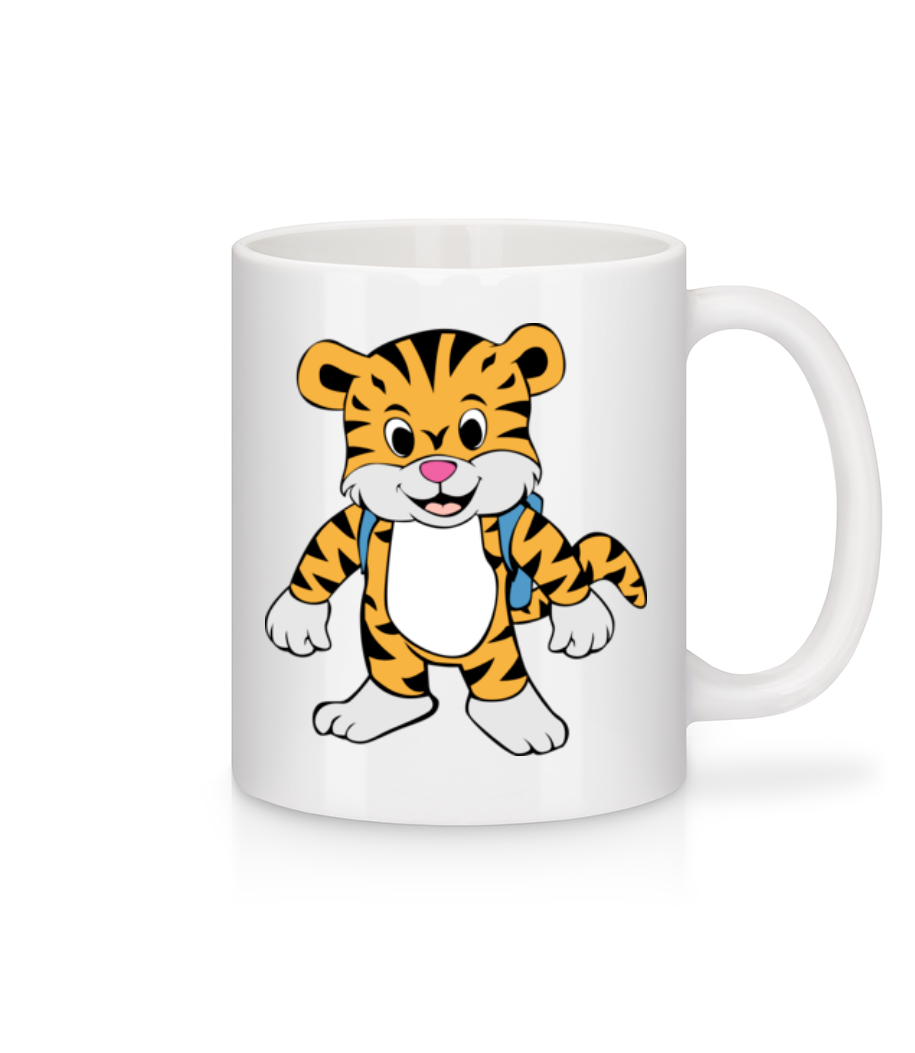 Tigre Doux Avec Sac Á Dos · Mug en céramique blanc