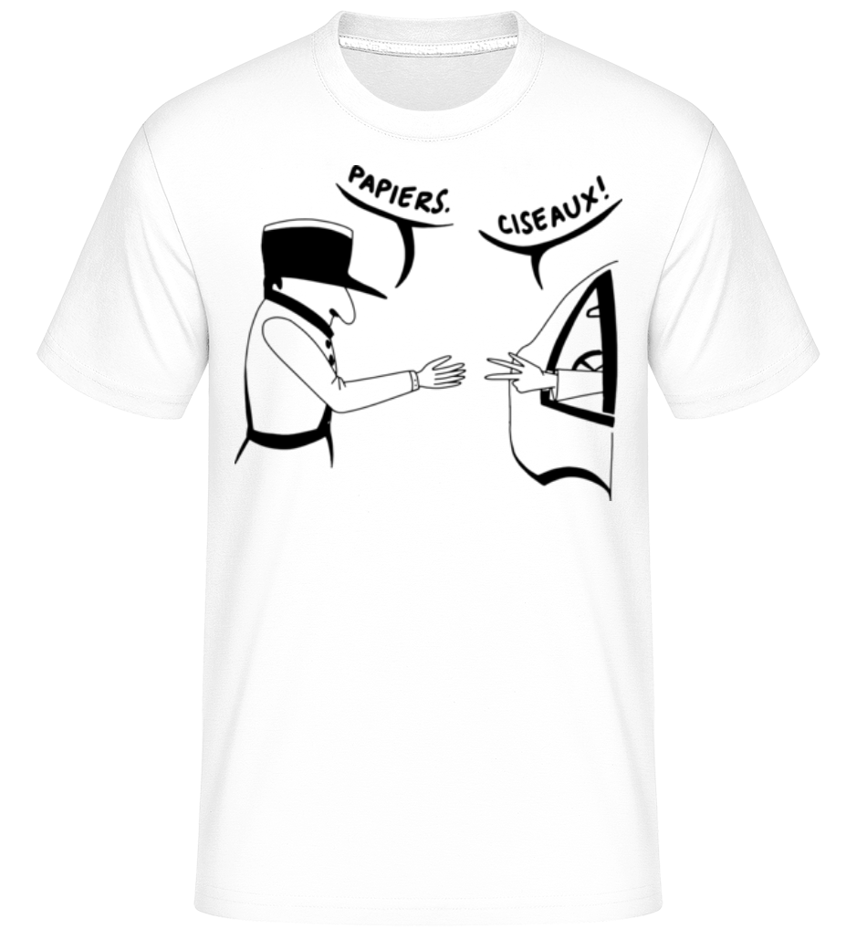 Aperçu: Papiers Ciseaux -  T-Shirt Shirtinator homme - Blanc - Devant