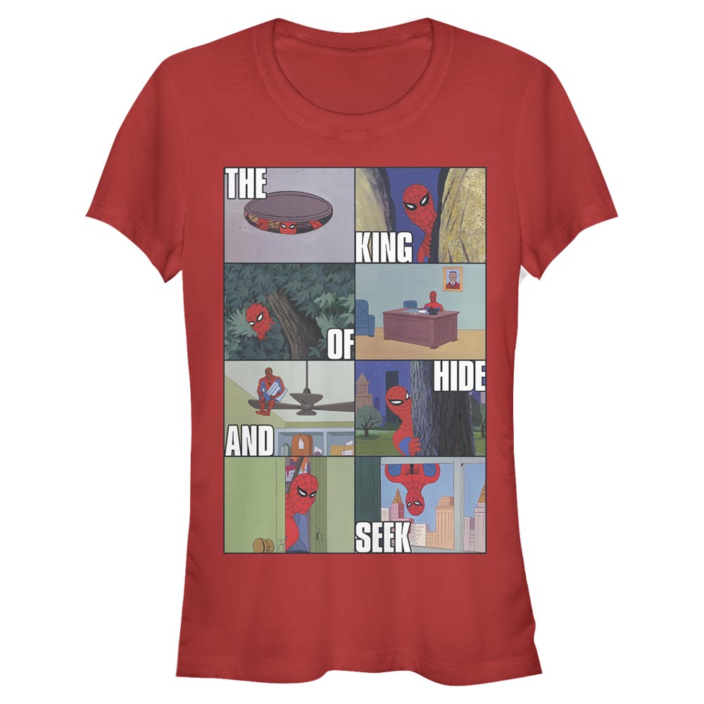 Aperçu: Marvel - Spider-Man - Spider-Man King of Hide and Seek - Femme T-shirt - Rouge - Devant