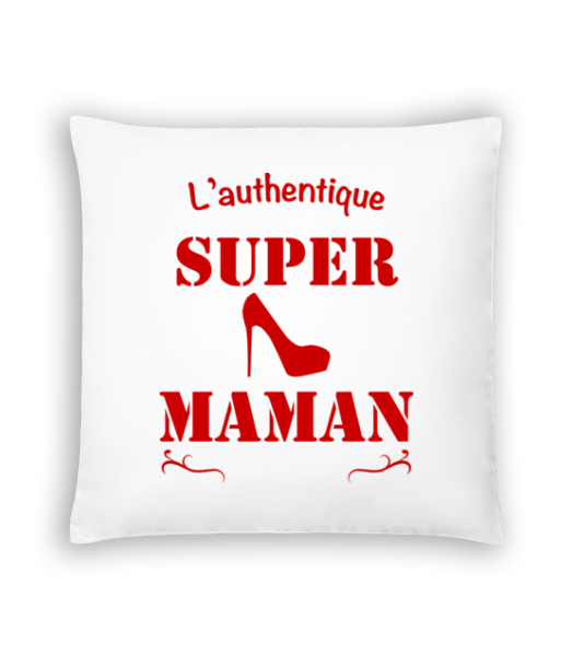 Aperçu: L'Authentique Super Maman - Coussin - Blanc - Devant