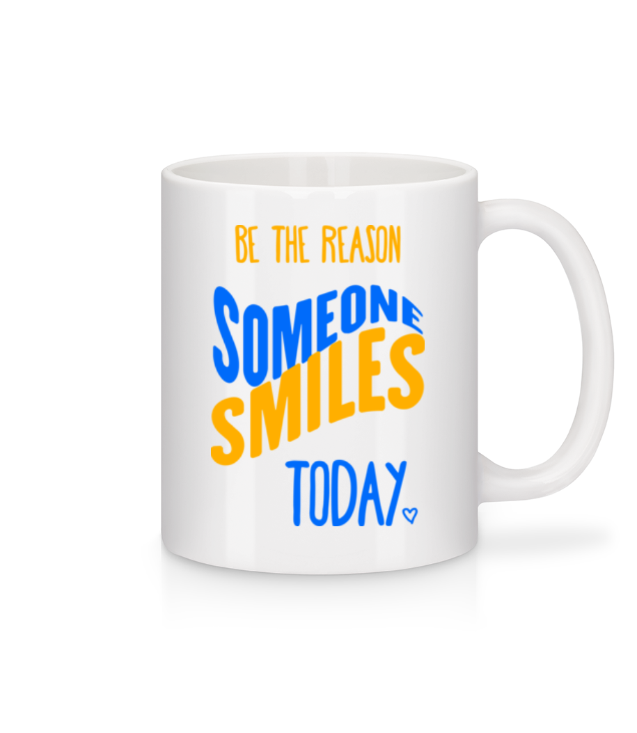 Aperçu: Be The Reason Someone Smiles Today - Mug en céramique blanc - Blanc - Devant