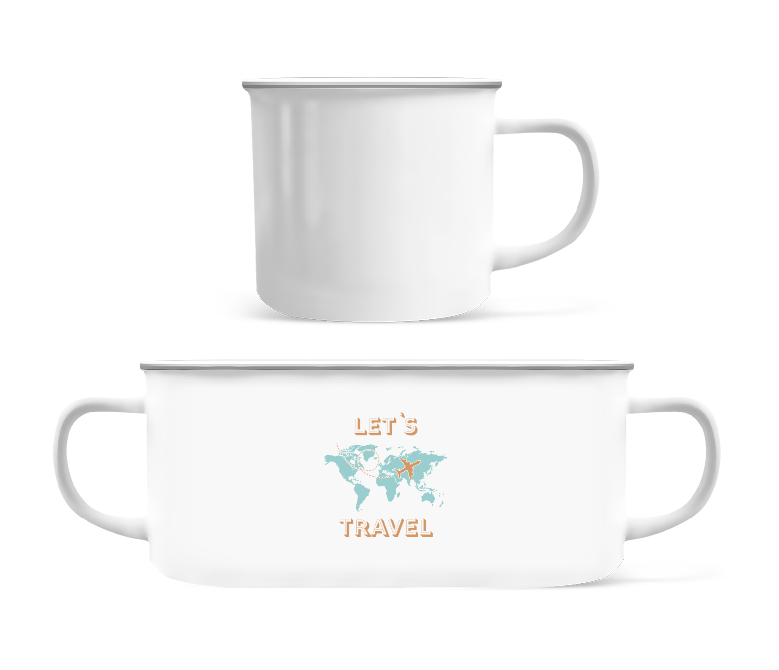 Aperçu: Let Us Travel - Tasse Émaillée - Blanc - Devant