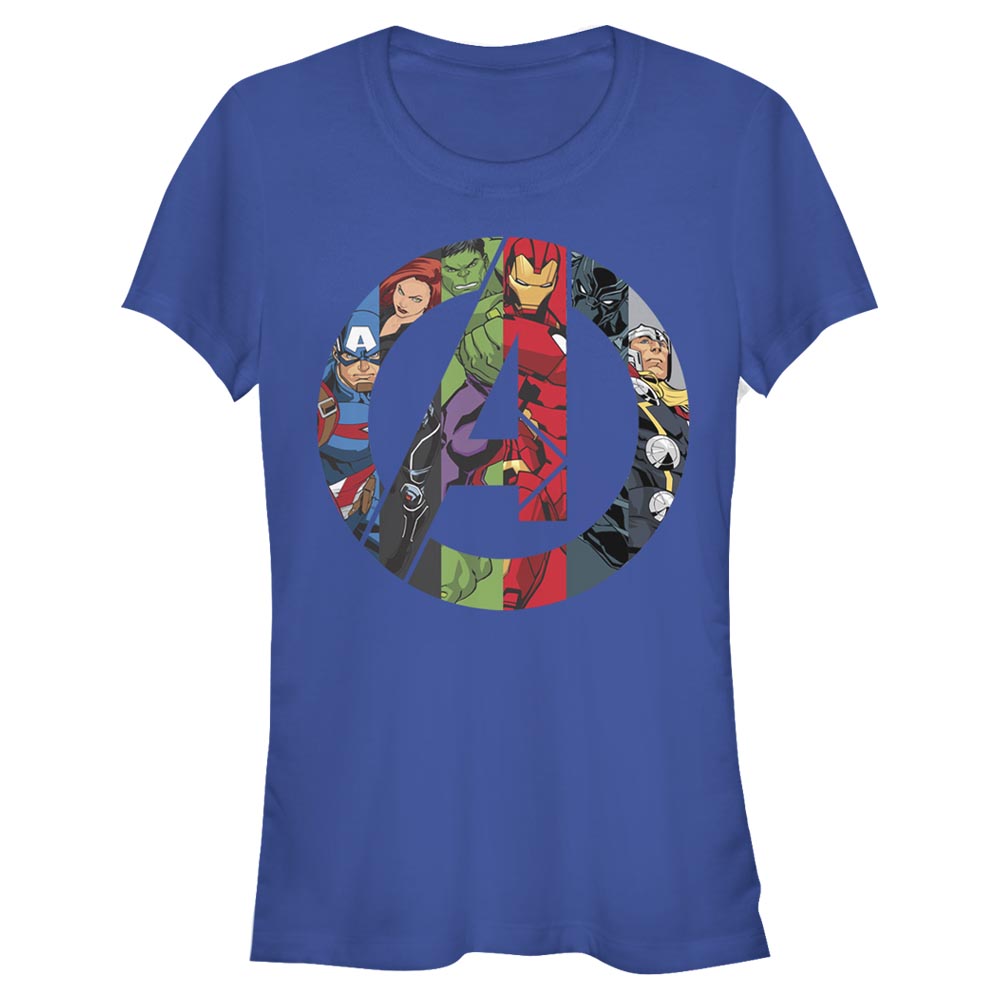 Aperçu: Marvel - Logo Avengers Heroes Icon - Femme T-shirt - Bleu royal - Devant