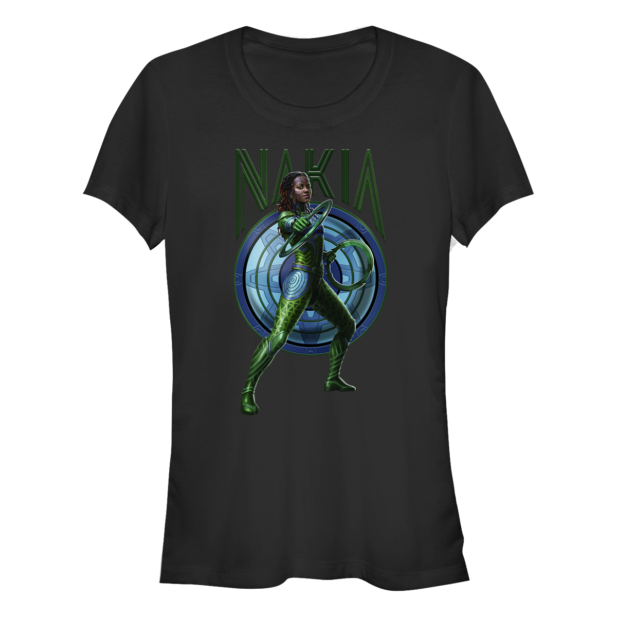 Aperçu: Marvel - Panthère noire Wakanda pour toujours - Nakia Shield - Femme T-shirt - Noir - Devant
