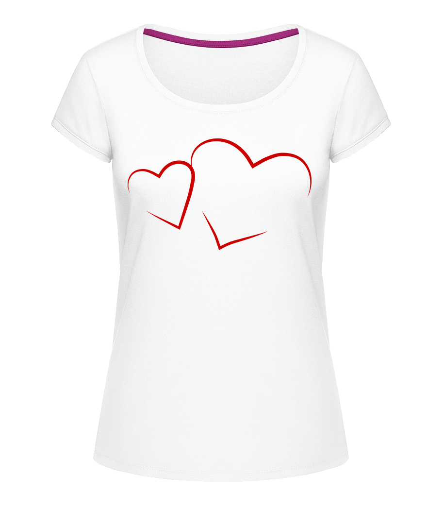 Cœurs · T-shirt col en U Femme