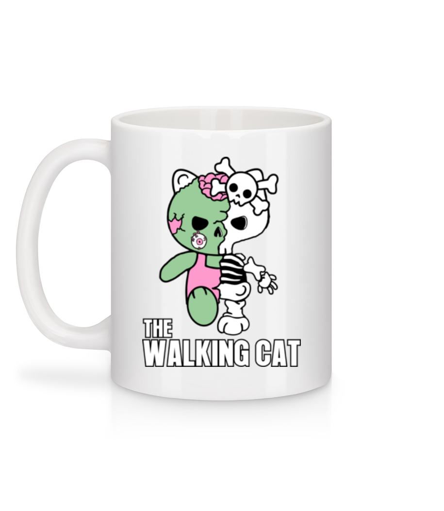 Náhľad: The Walking Cat - Keramický hrnček - Biela - Za
