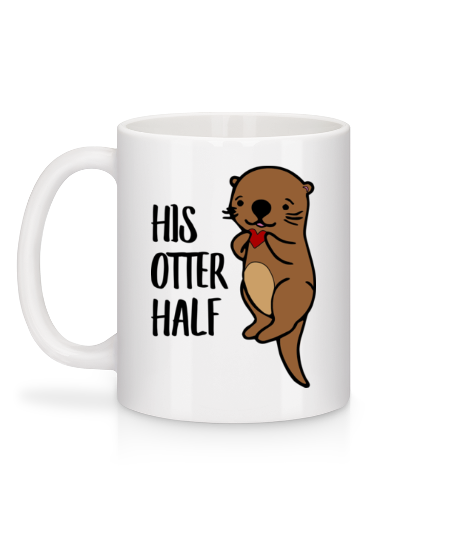 Aperçu: His Otter Half - Mug en céramique blanc - Blanc - Derrière