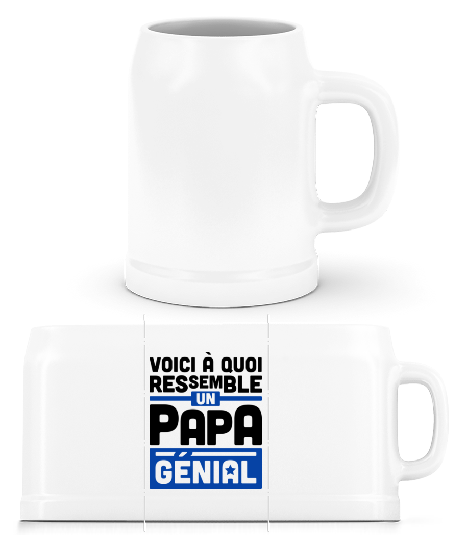 Aperçu: Papa Génial - Chope de bière - Blanc - Devant