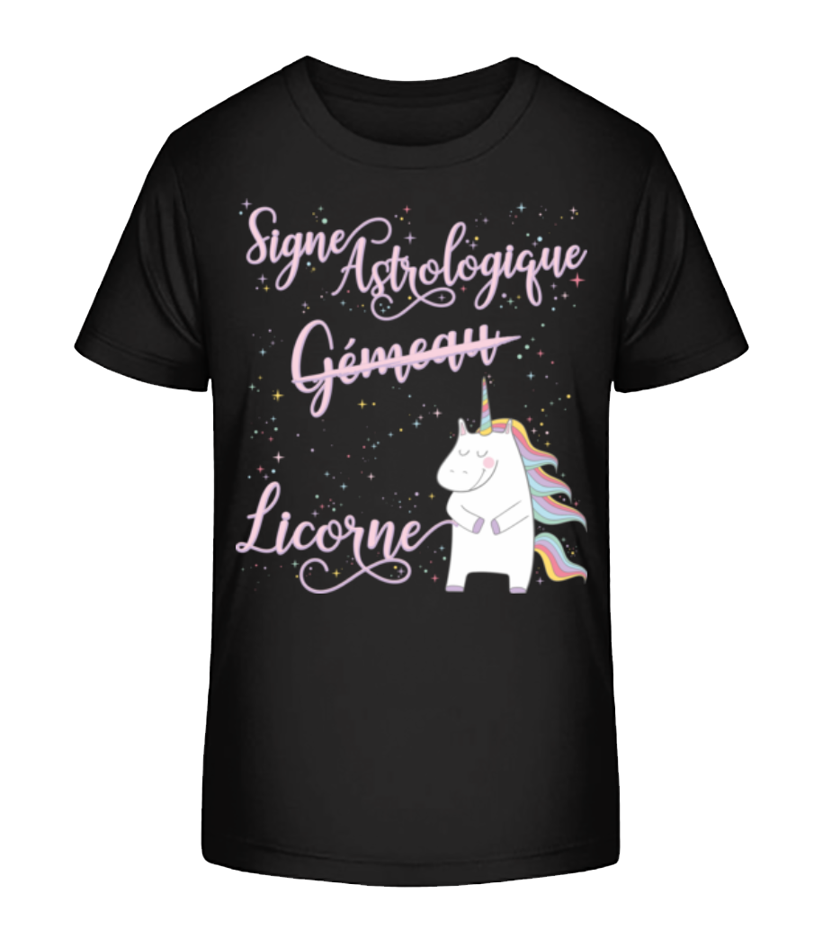 Signe Astrologique Licorne Gémeau · T-shirt bio Enfant Stanley Stella 2.0