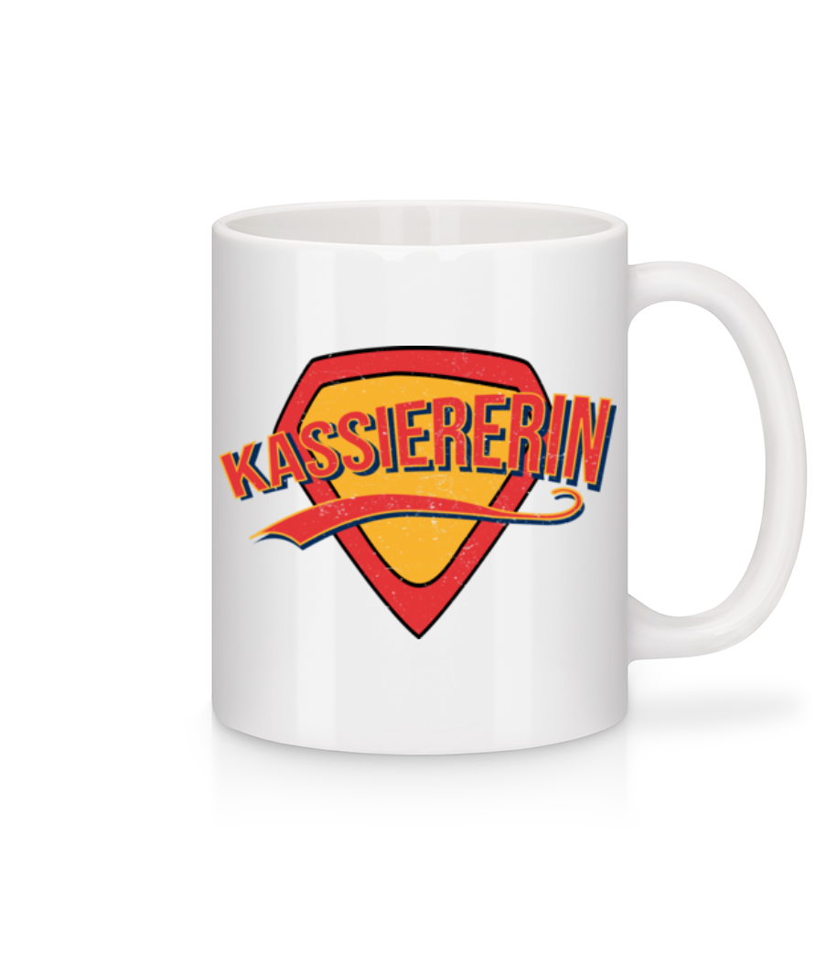 Vorschau: Superheldin Kassiererin - Tasse - Weiß - Vorne