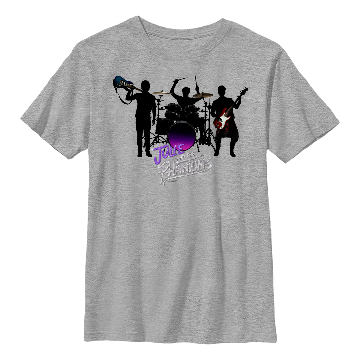 Aperçu: Netflix - Julie And The Phantoms - Skupina Band Rocks - Enfant T-shirt - Gris chiné - Devant