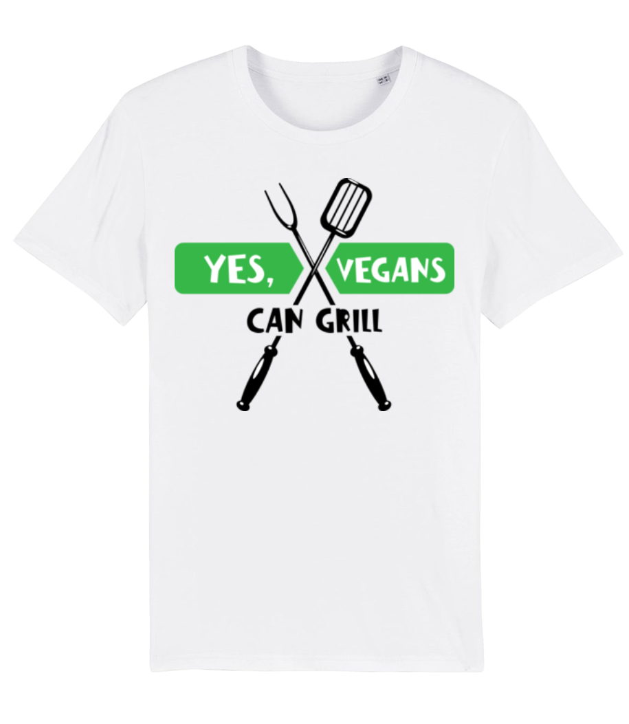 Vegans Can Grill - T-shirt bio Homme Stanley Stella 2.0 - Blanc - Devant