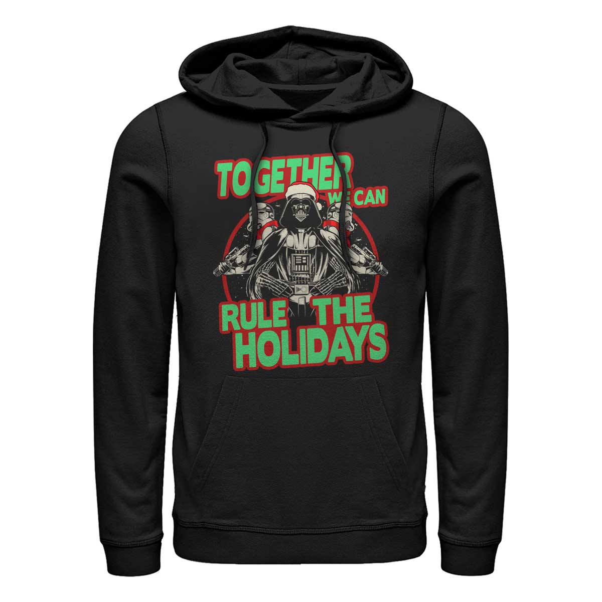 Vorschau: Star Wars - Darth Vader & Stormtroopers Rule The Holidays - Weihnachten - Unisex Hoodie - Schwarz - Vorne