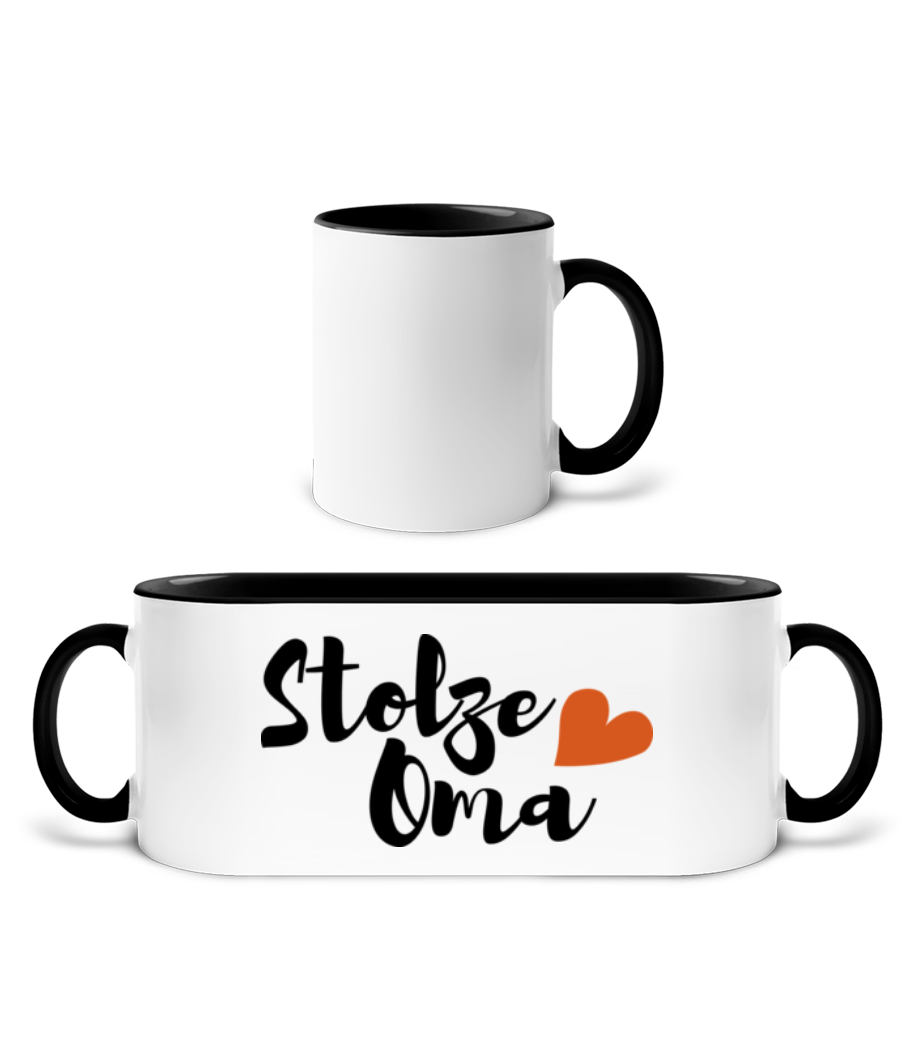 Vorschau: Stolze Oma - Tasse zweifarbig - Weiß / Schwarz - Vorne