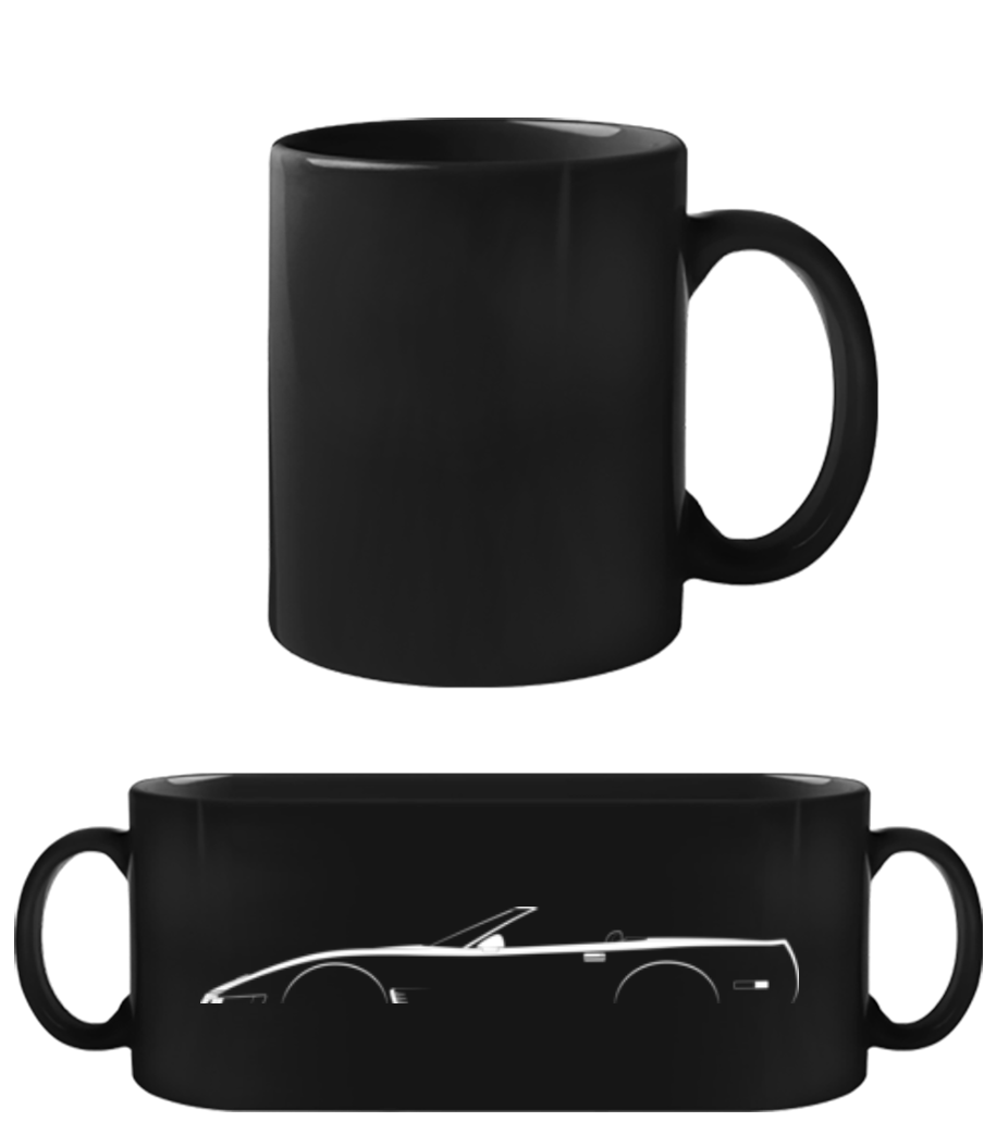 'Corvette C4 Convertible' Silhouette · Tasse Noire