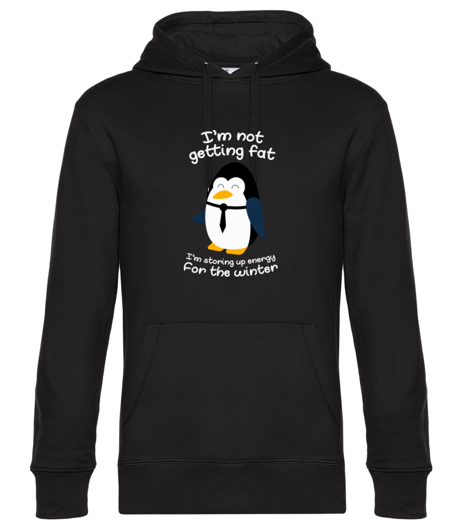 Aperçu: Pinguin Is Not Fat - Sweat à capuche premium Unisexe - Noir - Devant