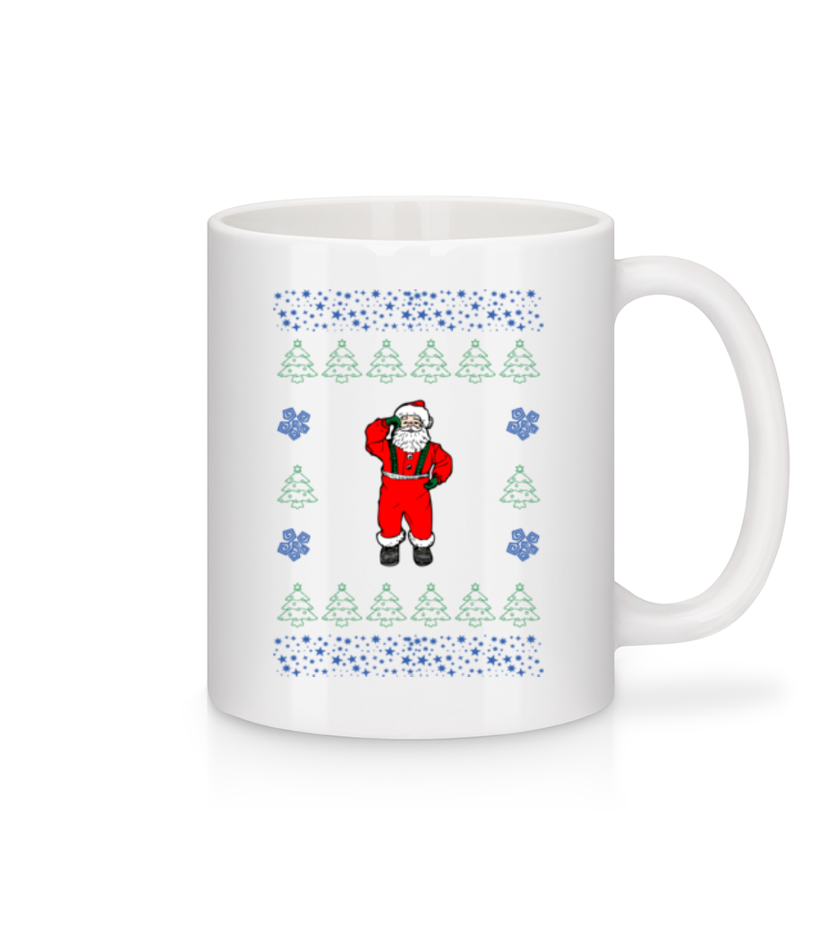 Père Noël Tricotage · Mug en céramique blanc