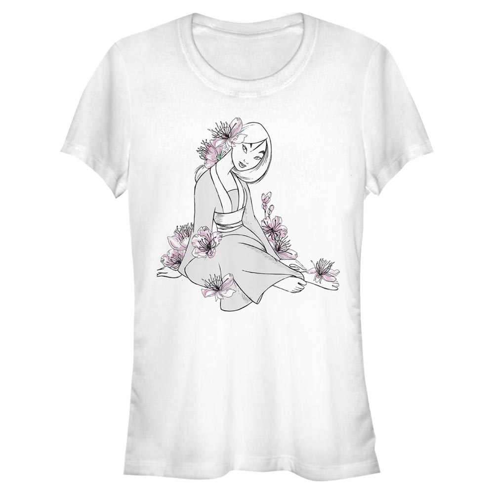 Aperçu: Disney - Mulan - Mulan Floral - Femme T-shirt - Blanc - Devant