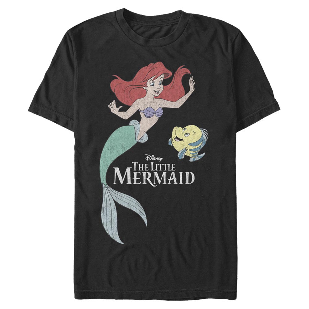 Disney - Ariel La Petite Sirène - Ariel & Flounder Mermaid Friends - Homme T-shirt