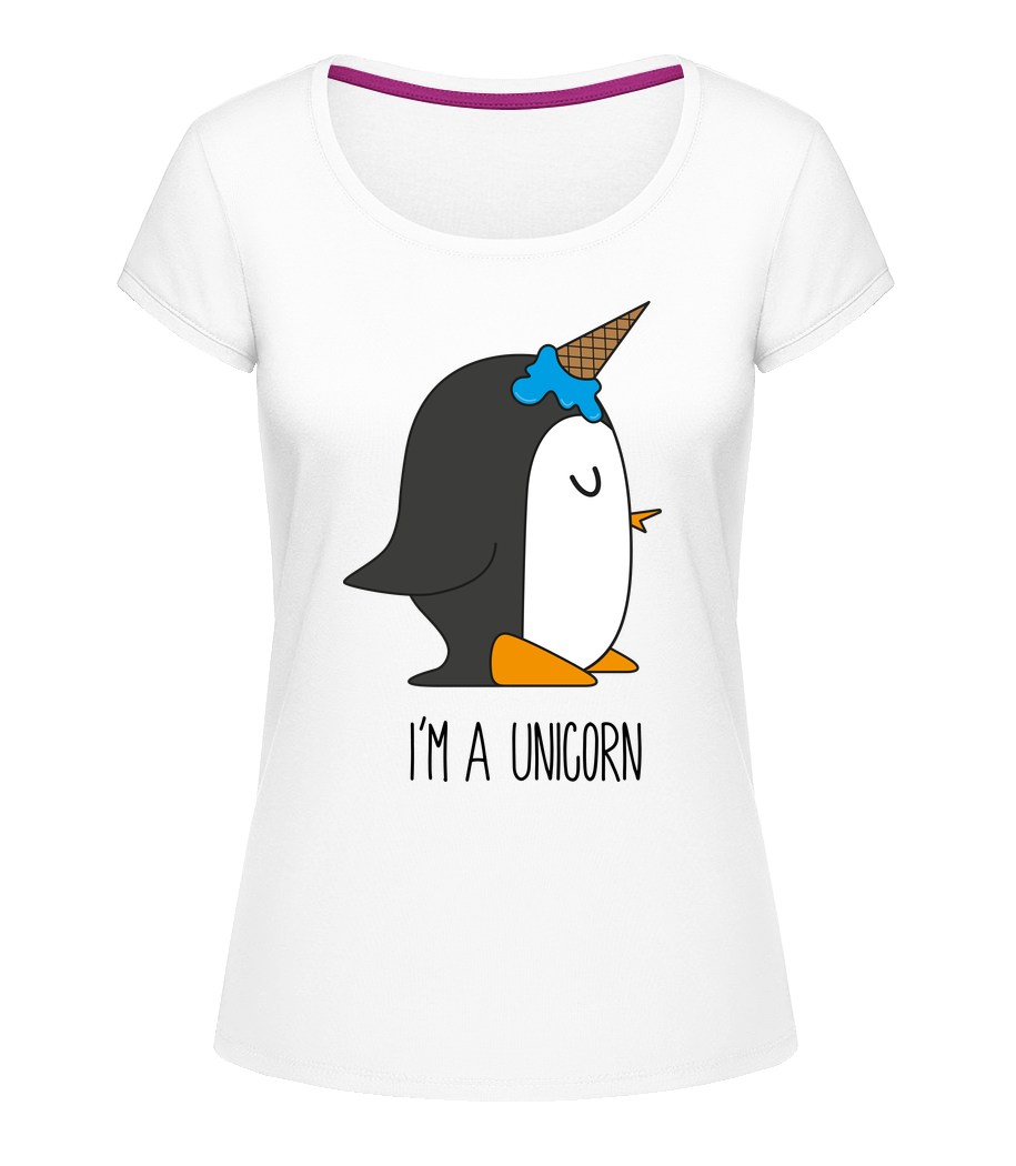 I'm A Unicorn Penguin · T-shirt col en U Femme